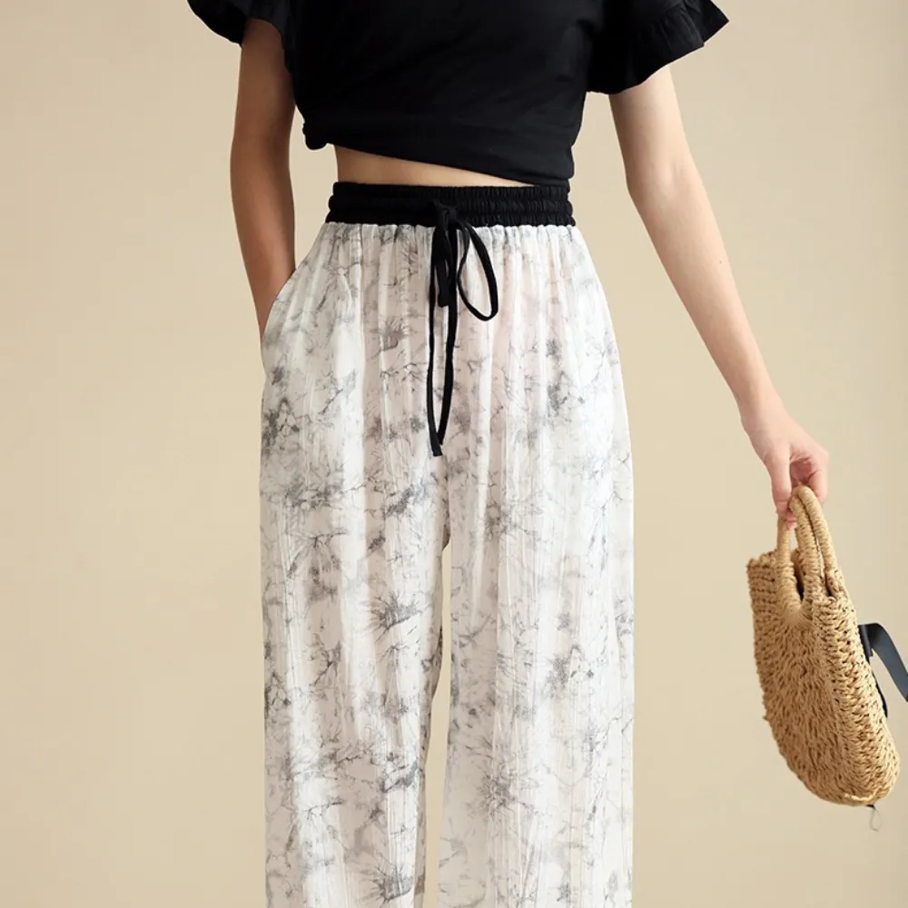 水墨雪纺裤/ 露肩上衣 Painting Cuff Pants/ Shoulder Cut-Out Tops