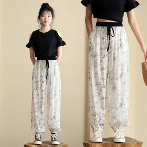 水墨雪纺裤/ 露肩上衣 Painting Cuff Pants/ Shoulder Cut-Out Tops