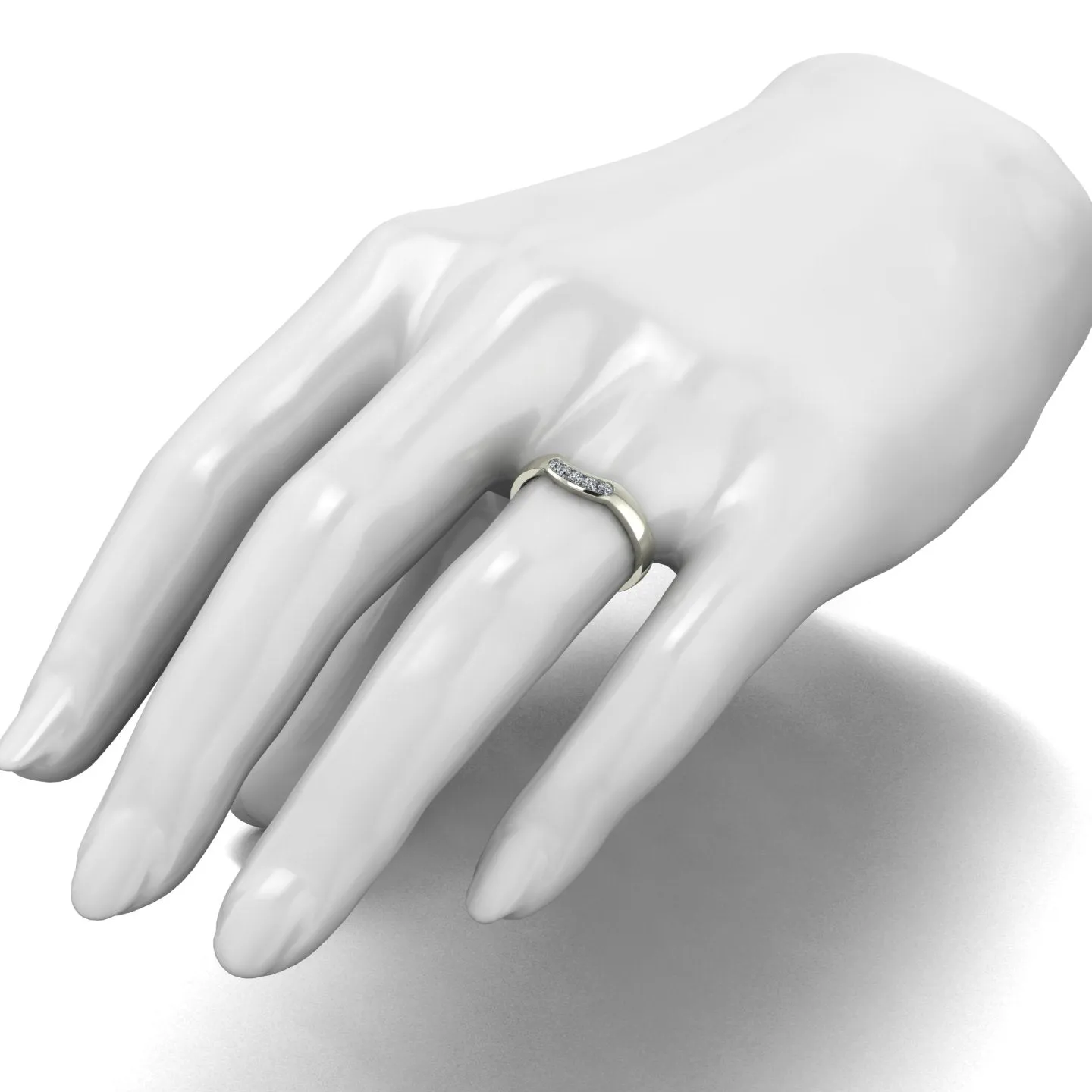 0.15ct (5x 1.9mm) Round Moissanite Set Eternity Ring