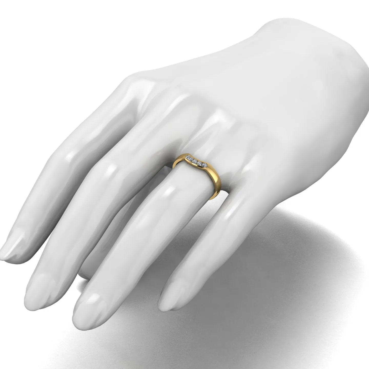 0.15ct (5x 1.9mm) Round Moissanite Set Eternity Ring