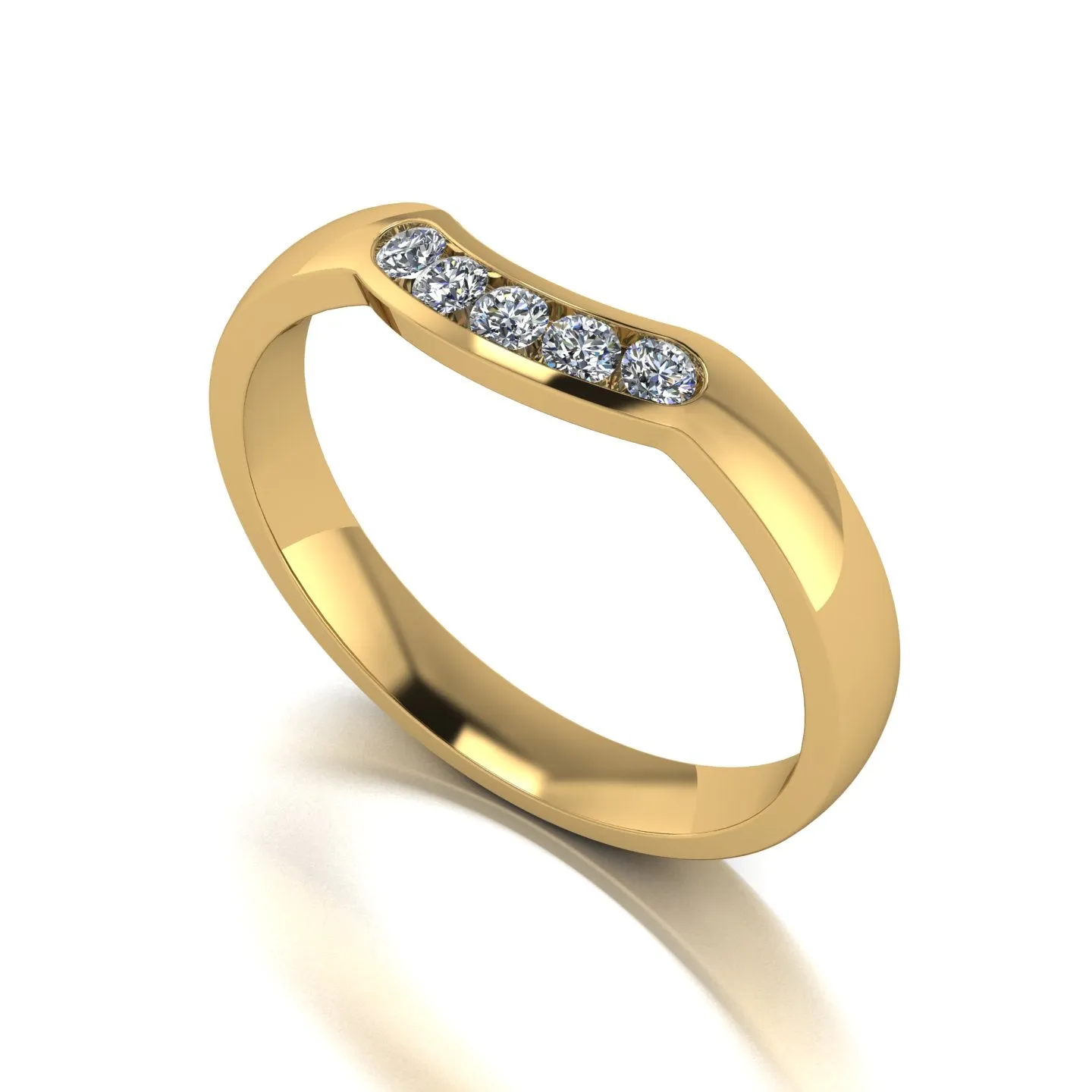 0.15ct (5x 1.9mm) Round Moissanite Set Eternity Ring