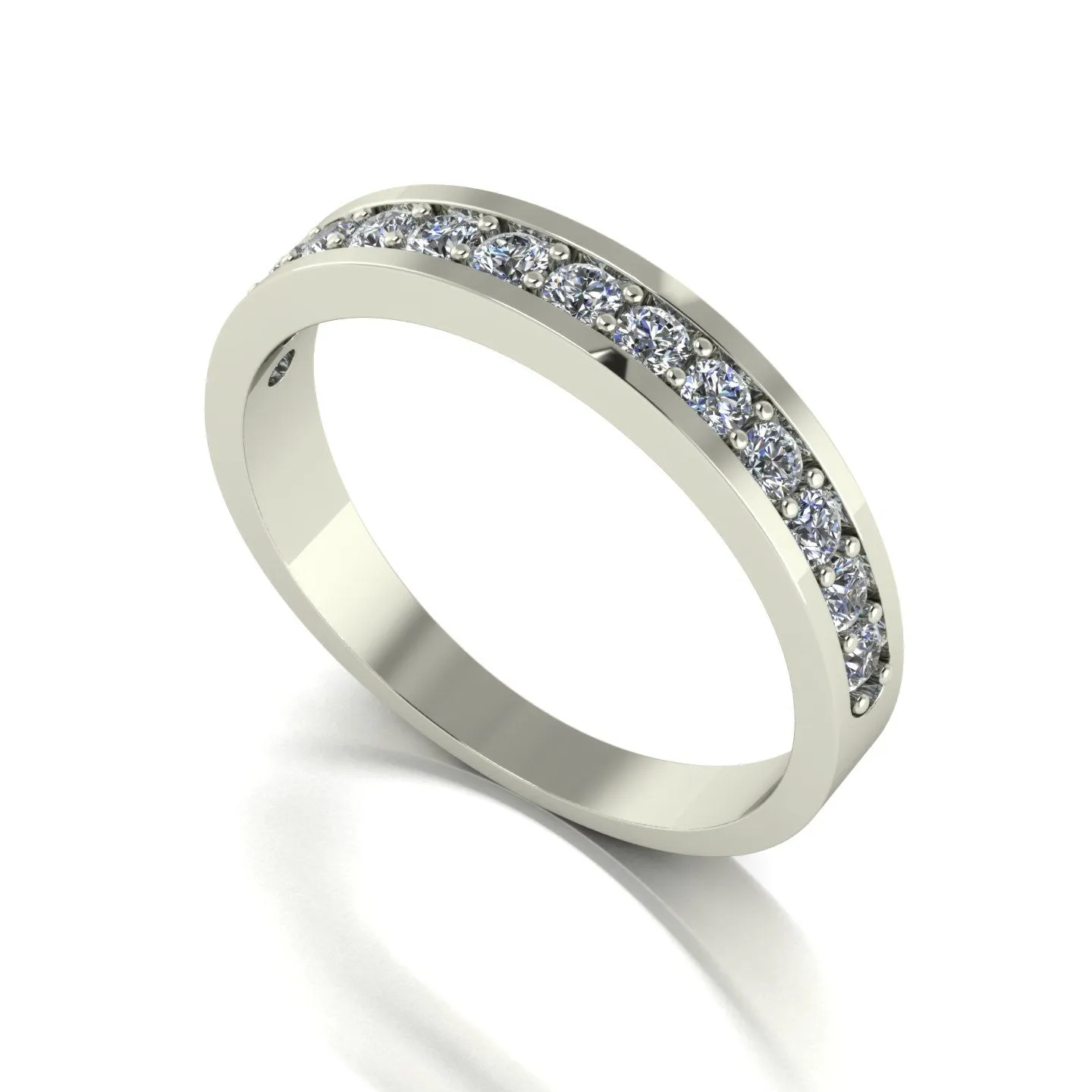 0.50ct (13x 1.8mm) Round Moissanite Set Eternity Ring