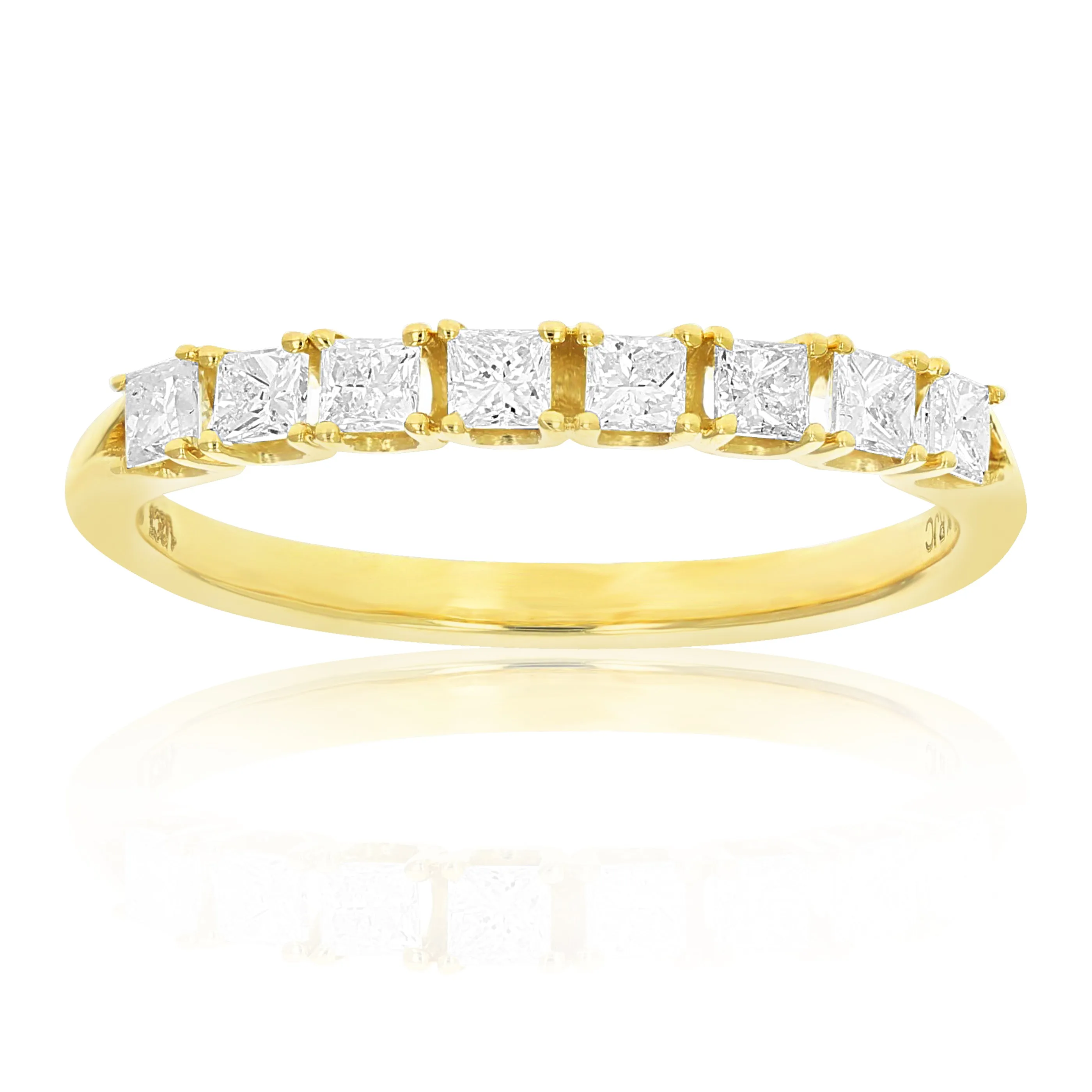 1 cttw Princess Diamond Wedding Band in 14K Gold
