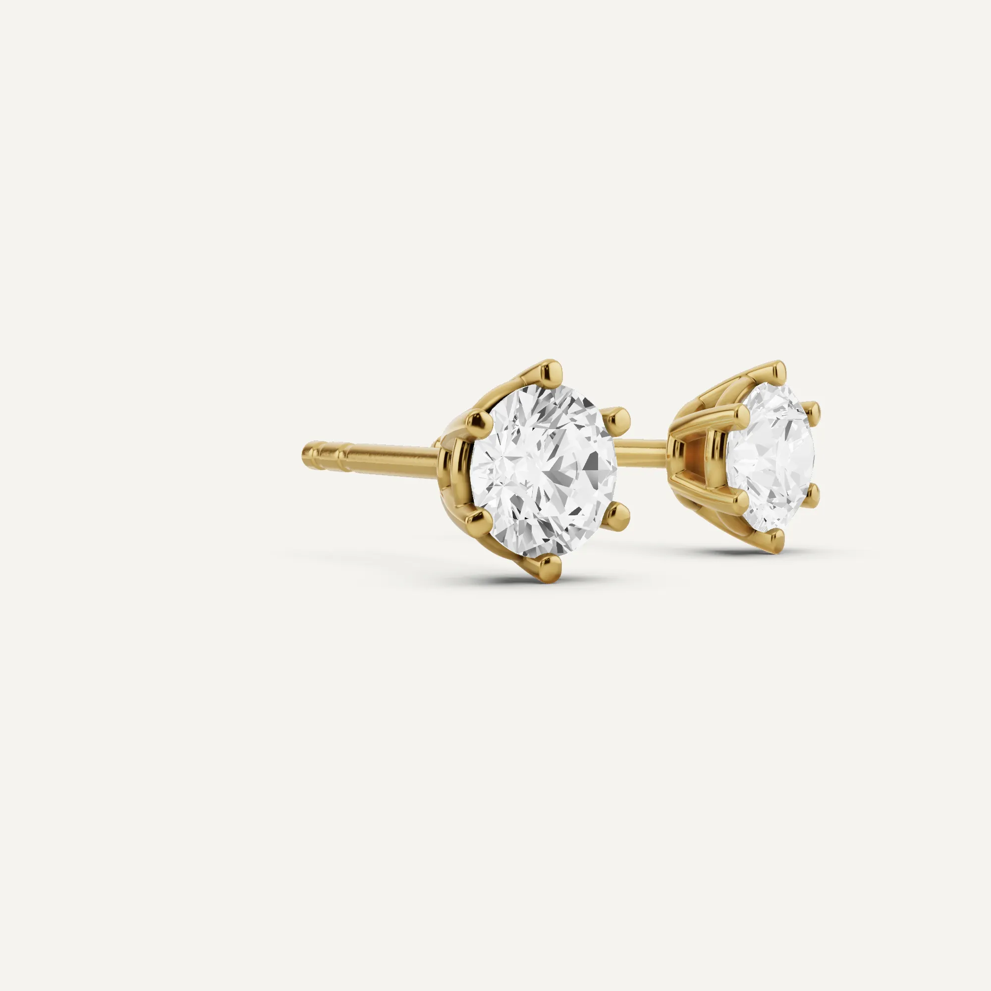 1 ctw Round Diamond Six Prong Stud Earrings
