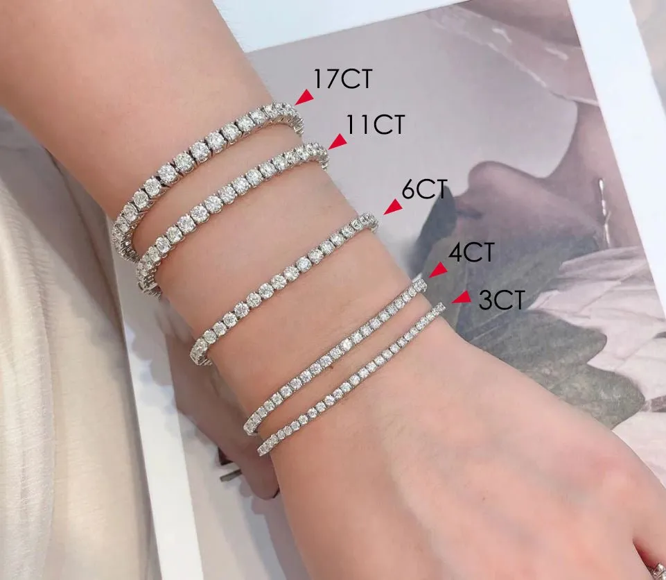 10ct Total Weight Round Moissanite Tennis Bracelet DEF VVS2