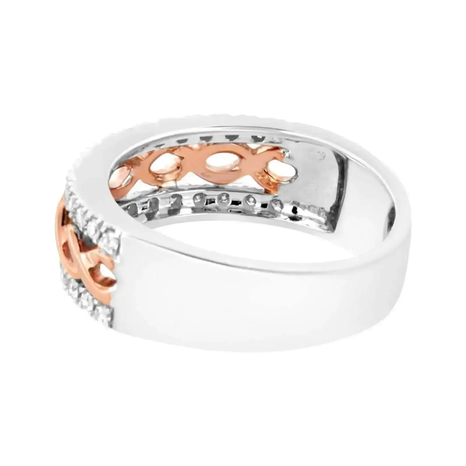 10K White and Rose Gold Diamond Infinity Heart Engagement Ring - .33 Cttw, Size 8
