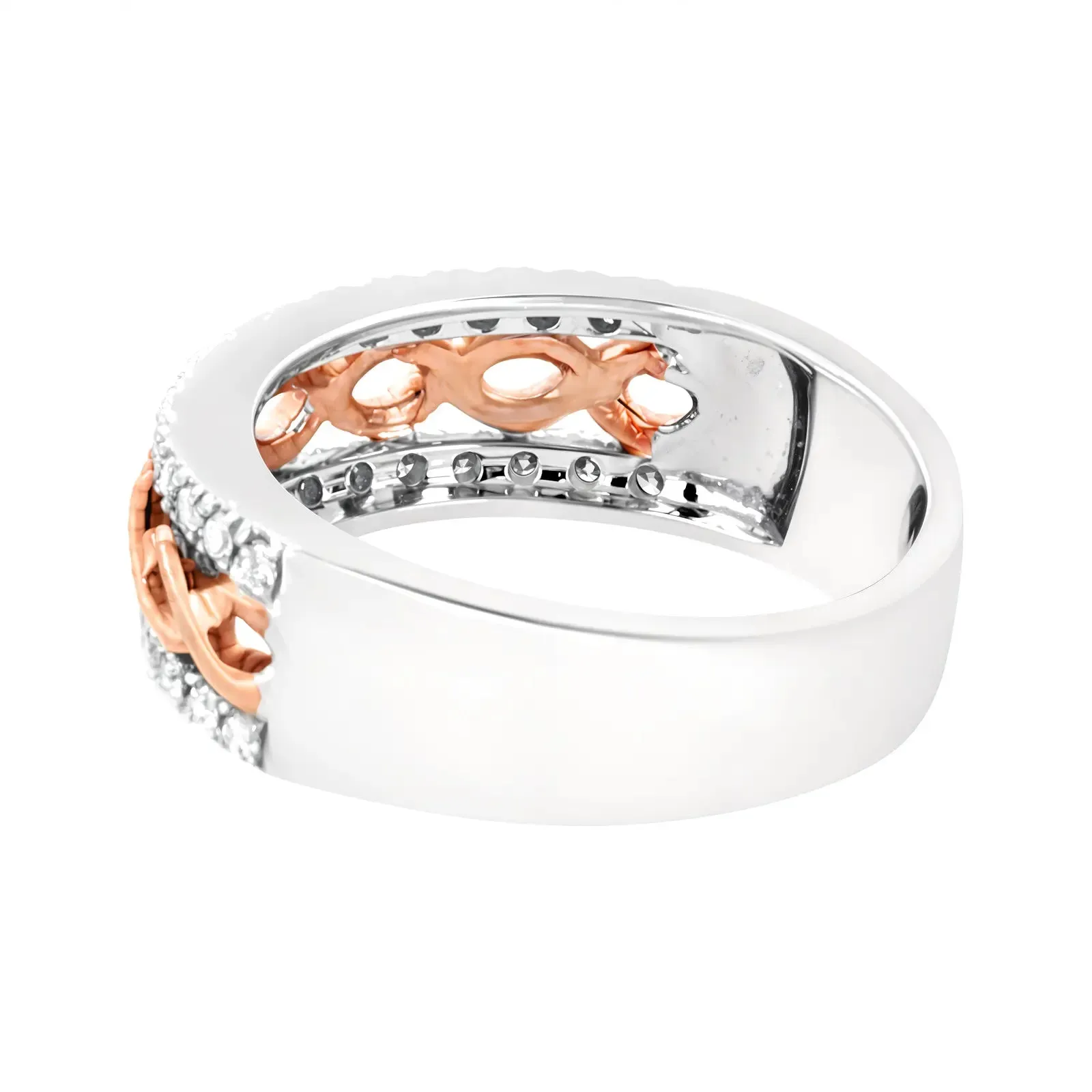 10K White and Rose Gold Diamond Infinity Heart Engagement Ring - .33 Cttw, Size 8