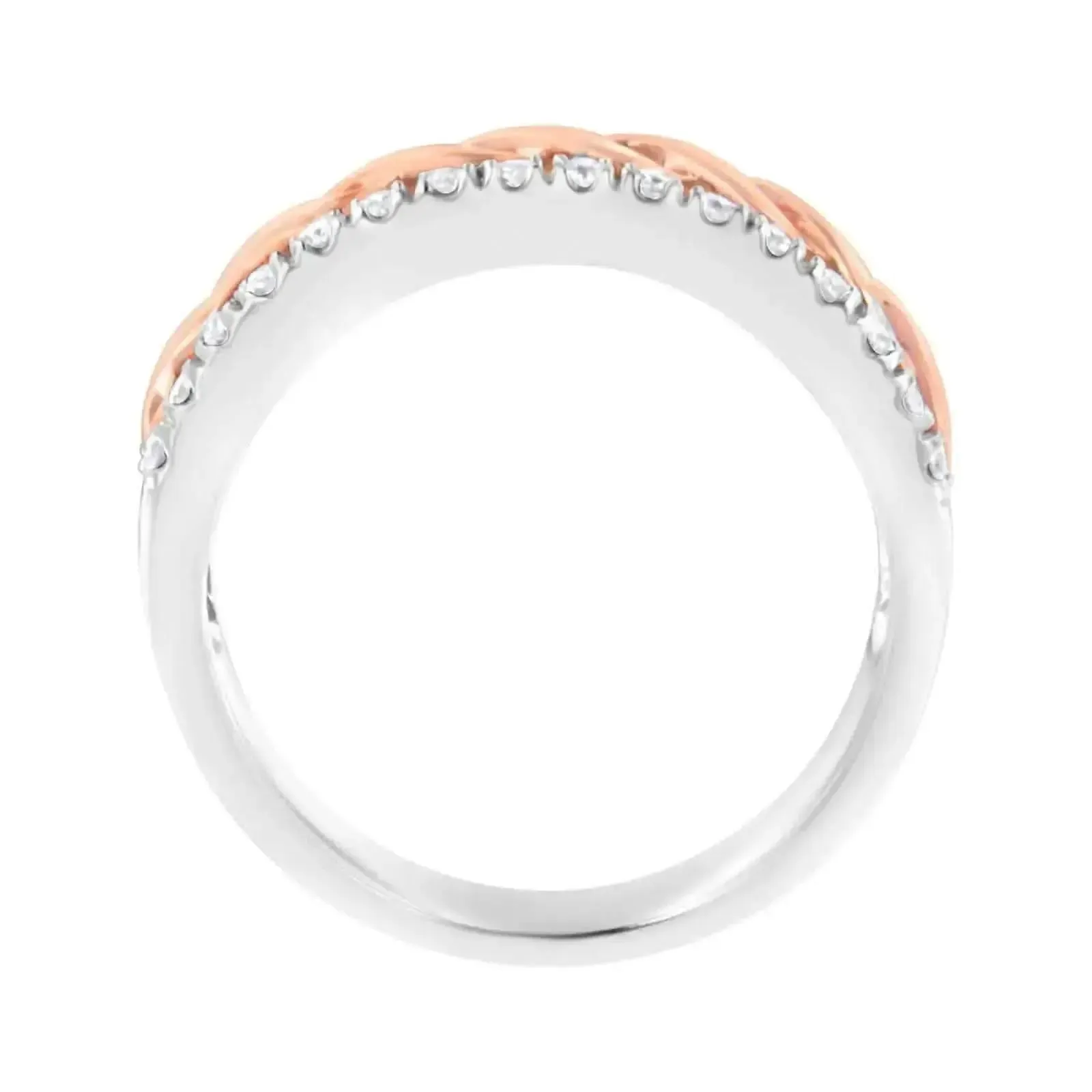 10K White and Rose Gold Diamond Infinity Heart Engagement Ring - .33 Cttw, Size 8