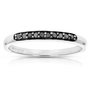 1/10 cttw Ten Black Diamond Band in .925 Sterling Silver