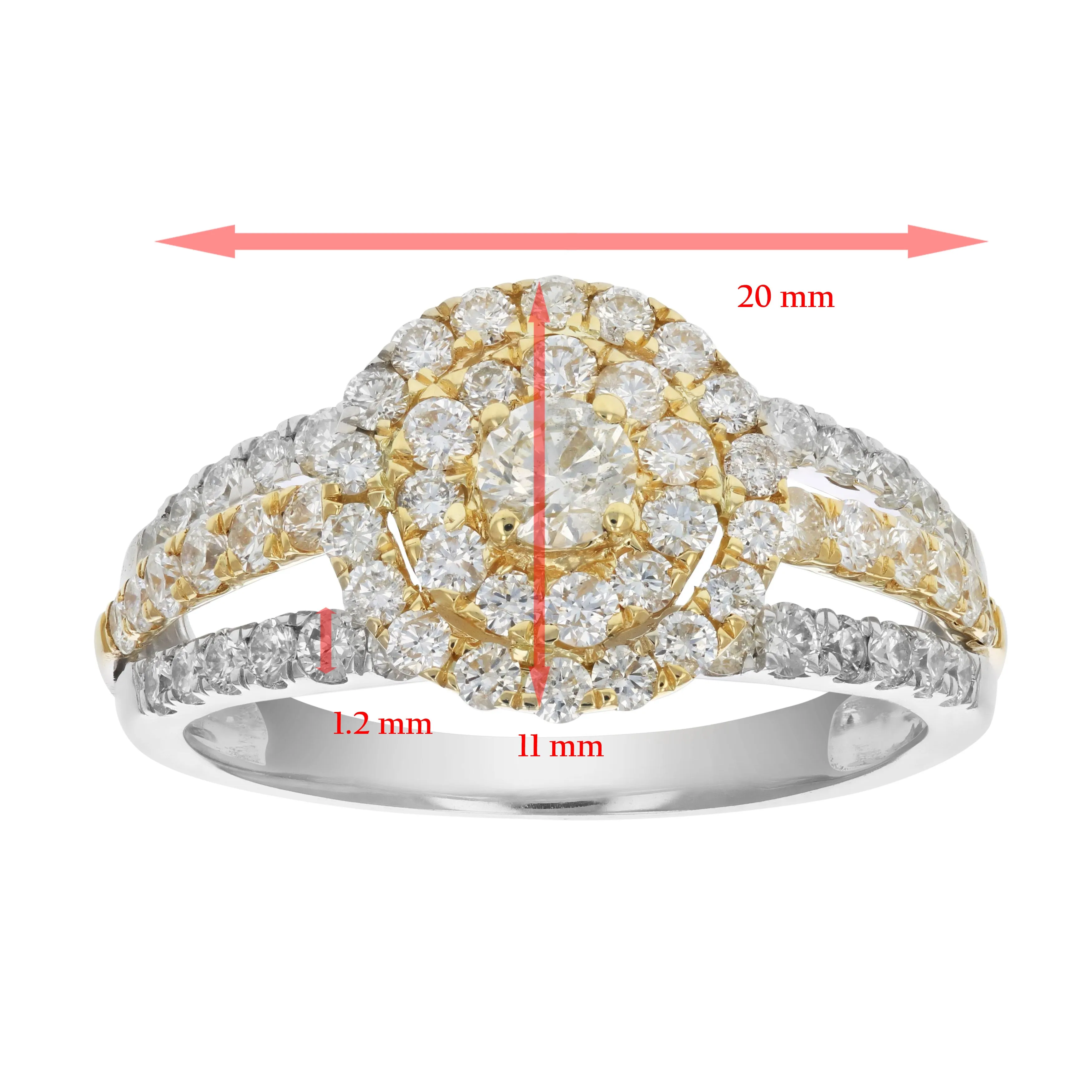 1.25 cttw Diamond Bridal Set in Tow Tone Gold