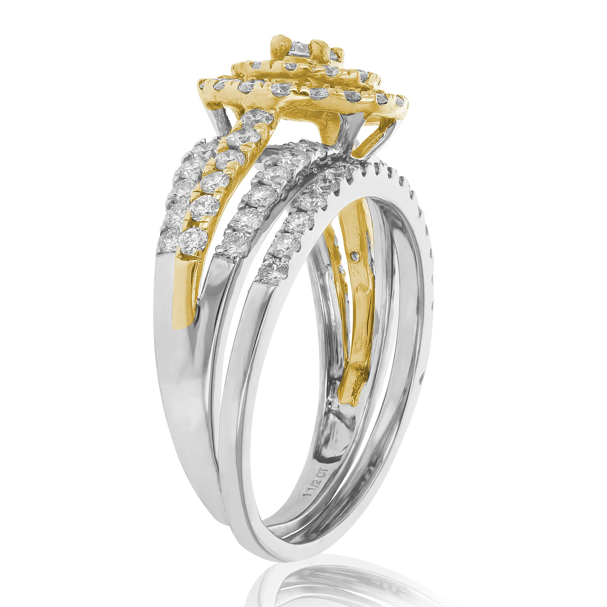 1.25 cttw Diamond Bridal Set in Tow Tone Gold