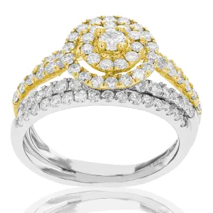 1.25 cttw Diamond Bridal Set in Tow Tone Gold