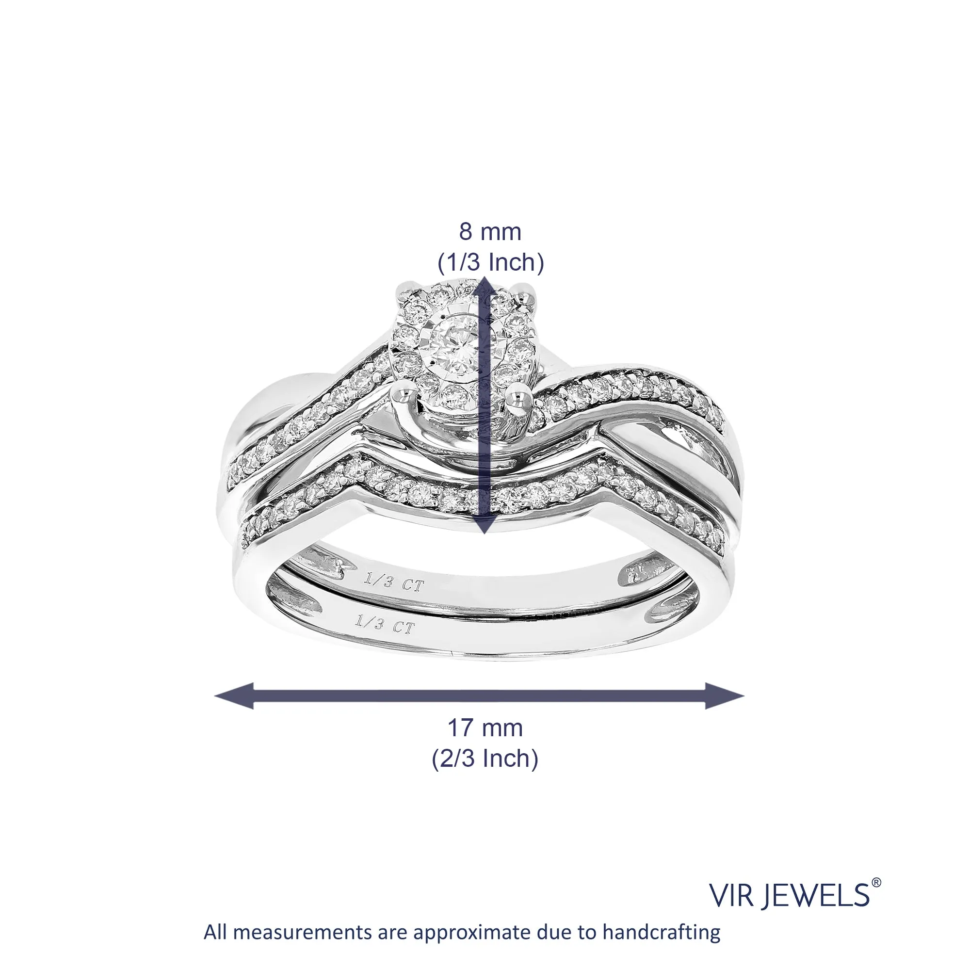 1/3 cttw Lab Grown Diamond Infinity Bridal Set in Sterling Silver