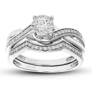 1/3 cttw Lab Grown Diamond Infinity Bridal Set in Sterling Silver
