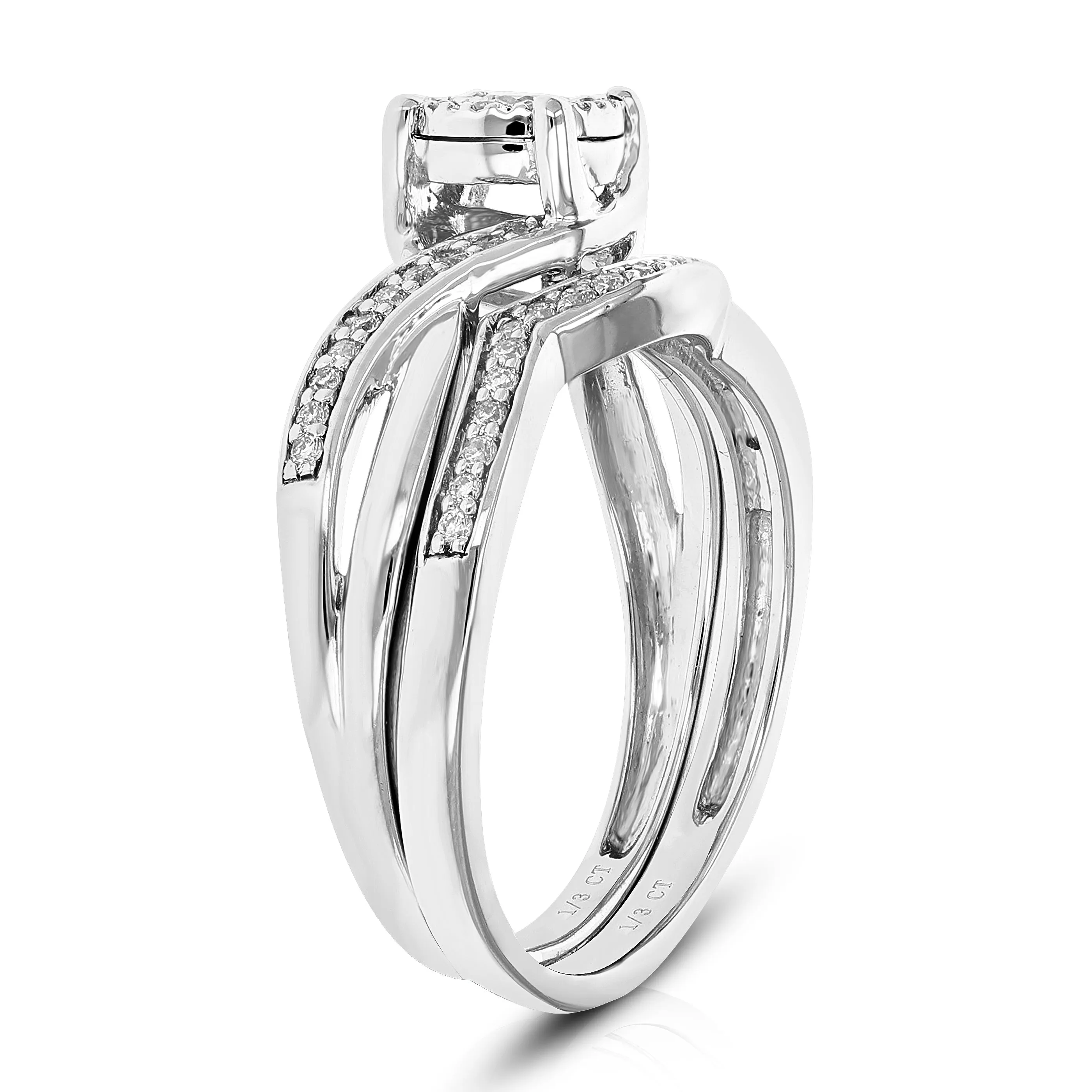 1/3 cttw Lab Grown Diamond Infinity Bridal Set in Sterling Silver
