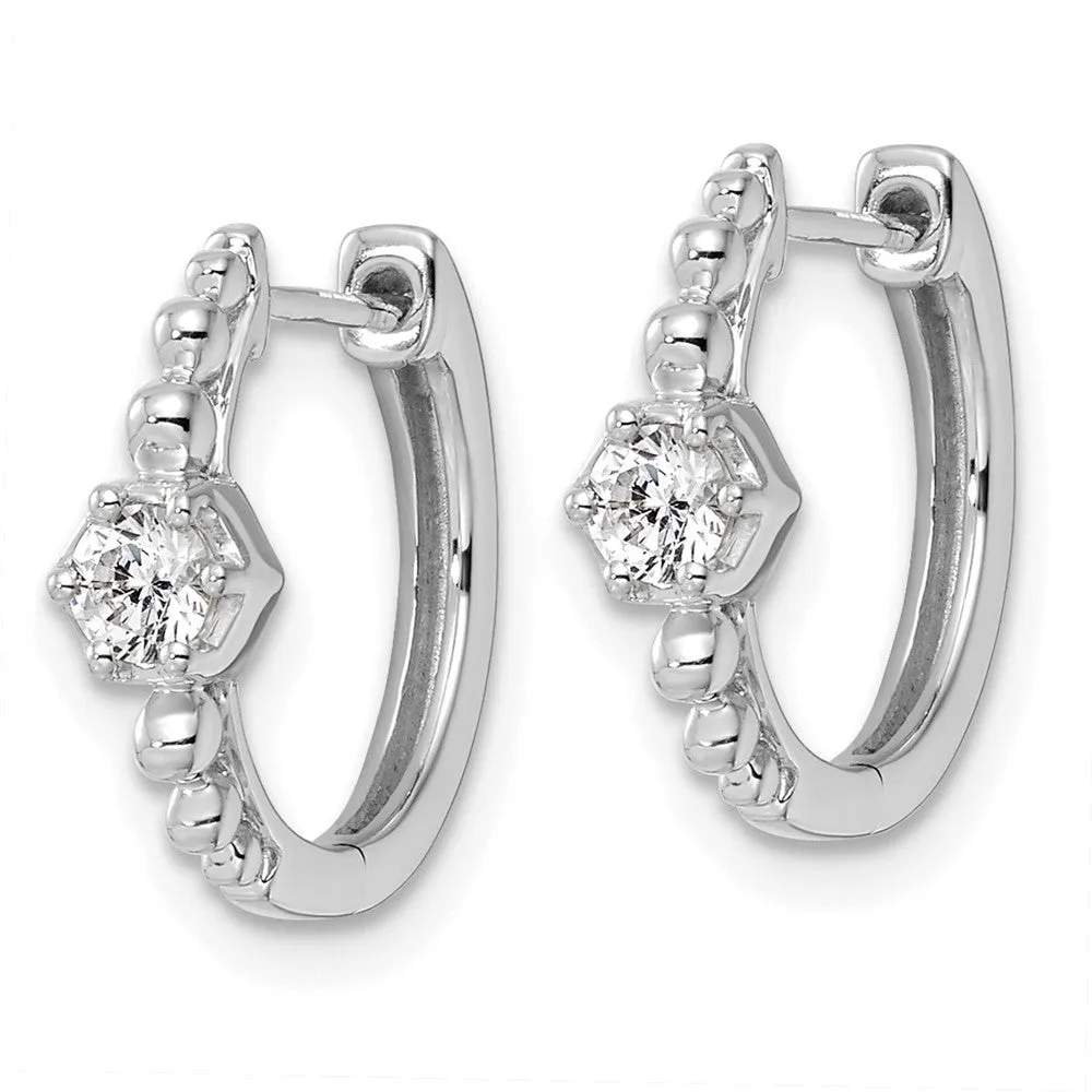 14k Gold 0.28 ct Lab Grown Diamond Hinged Hoop Earrings VS Clarity, D-E Color