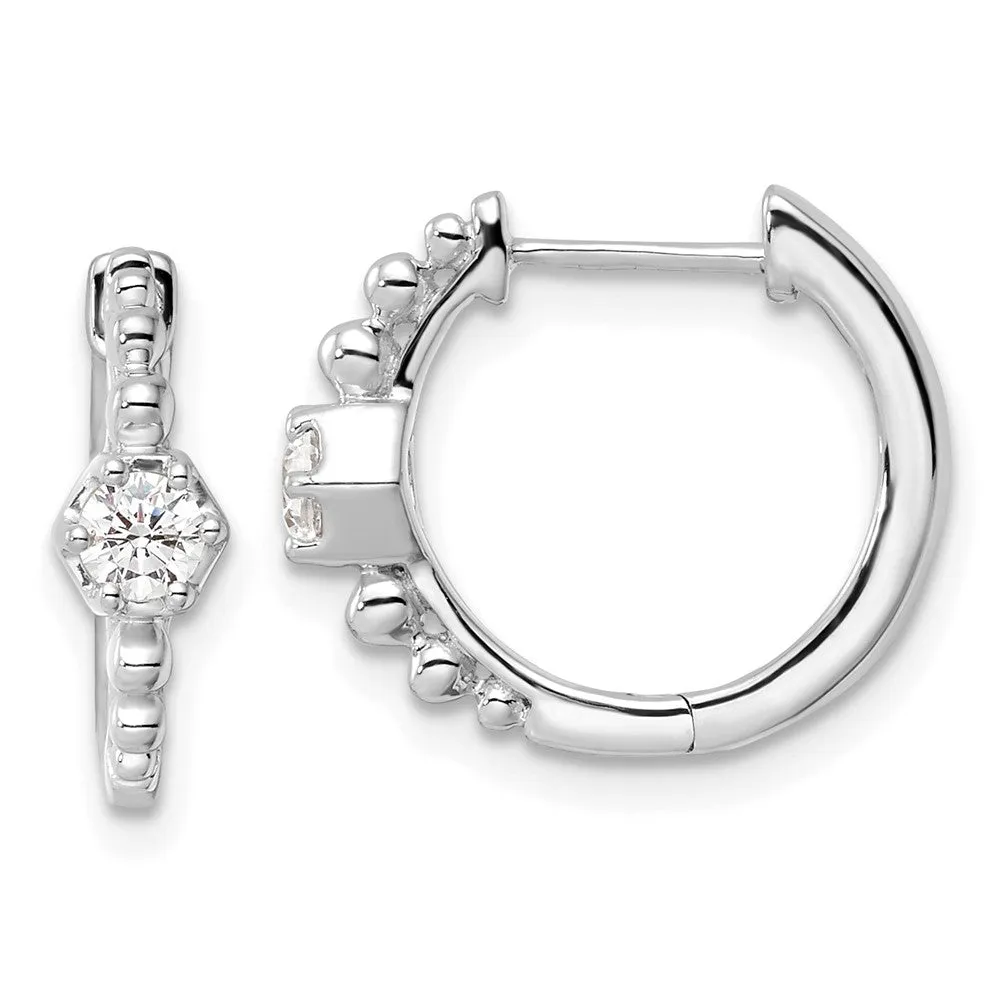 14k Gold 0.28 ct Lab Grown Diamond Hinged Hoop Earrings VS Clarity, D-E Color