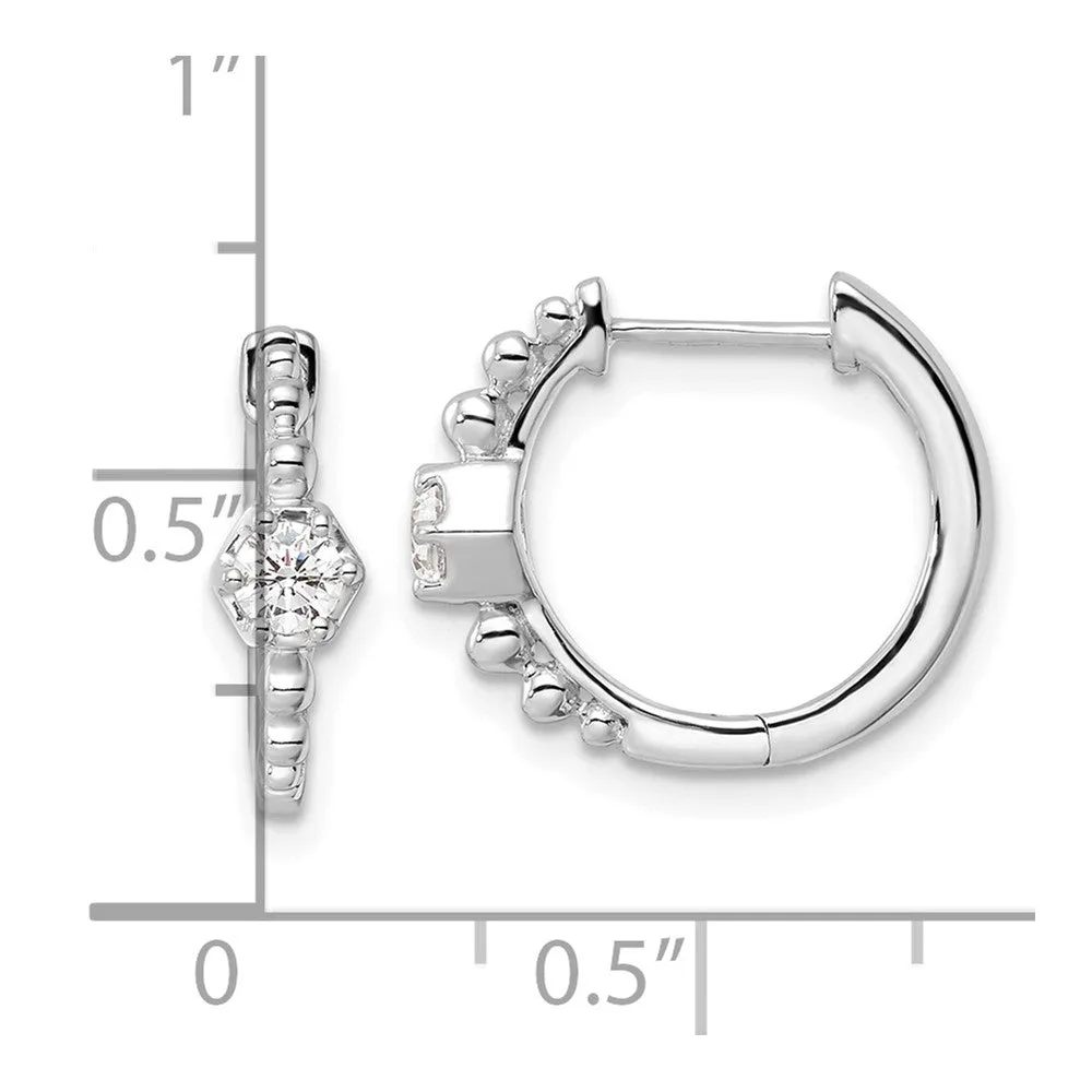 14k Gold 0.28 ct Lab Grown Diamond Hinged Hoop Earrings VS Clarity, D-E Color