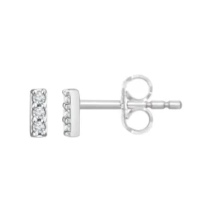 14K Gold .05ct Lab-Grown Diamond Bar Stud Earrings Clarity SI, Color G-H