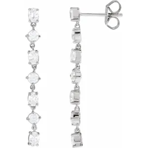 14K Gold 1 1/5ct Lab-Grown Diamond Dangle Earrings Clarity SI, Color G-H