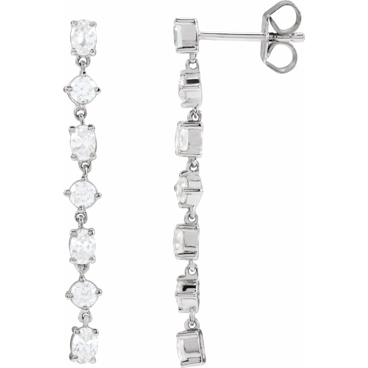 14K Gold 1 1/5ct Lab-Grown Diamond Dangle Earrings Clarity SI, Color G-H