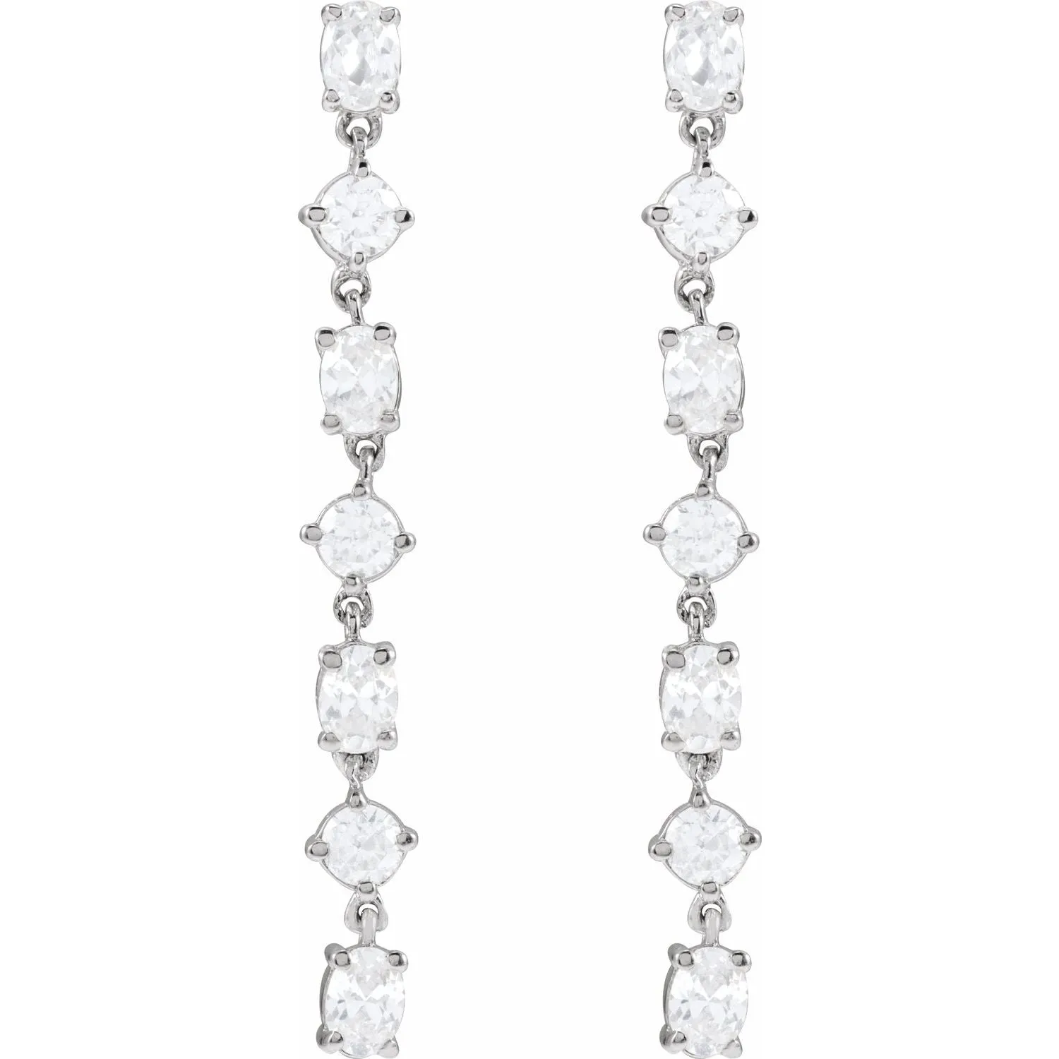 14K Gold 1 1/5ct Lab-Grown Diamond Dangle Earrings Clarity SI, Color G-H