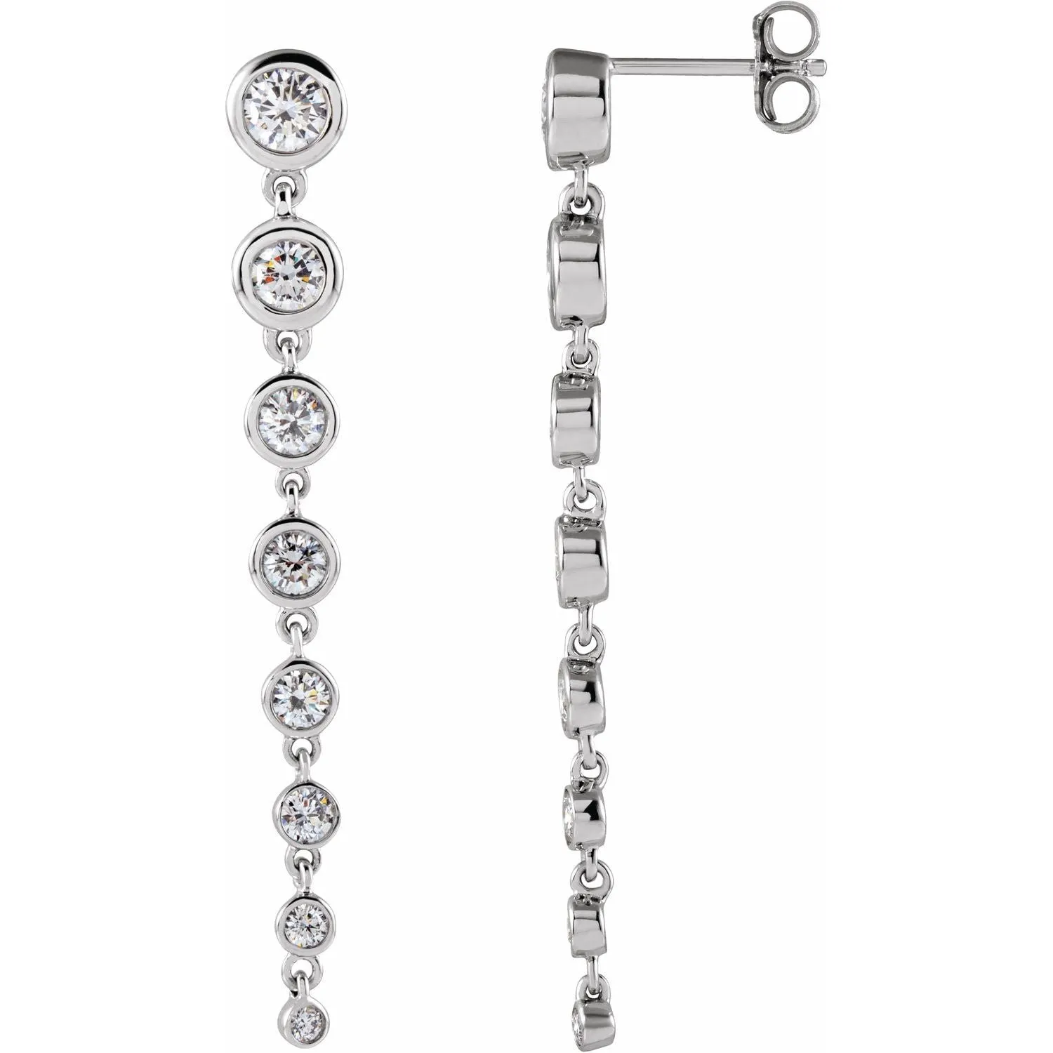 14K Gold 1 3/4ct Lab-Grown Diamond Earrings Clarity SI, Color G-H