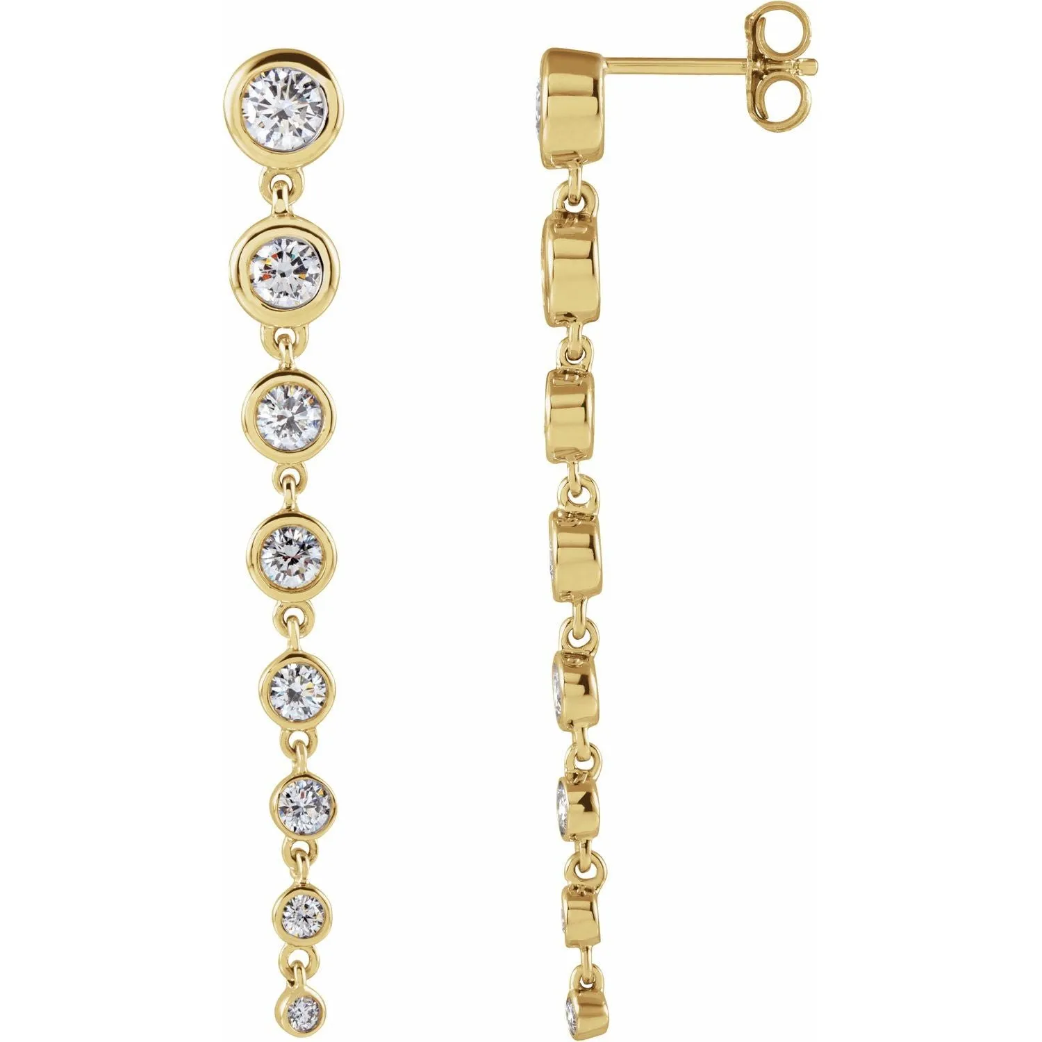 14K Gold 1 3/4ct Lab-Grown Diamond Earrings Clarity SI, Color G-H