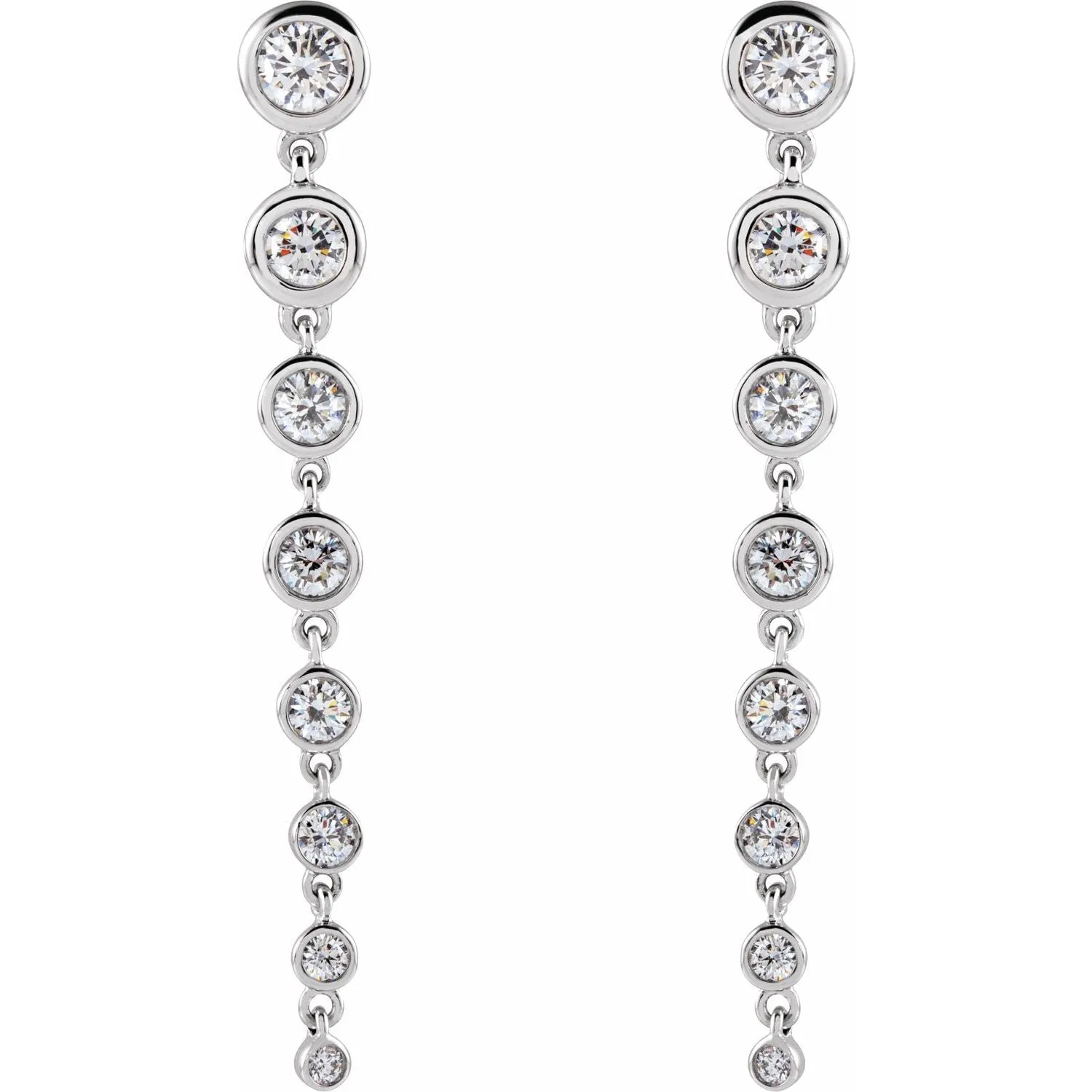 14K Gold 1 3/4ct Lab-Grown Diamond Earrings Clarity SI, Color G-H