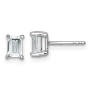 14k Gold 1 ct Emerald Lab Grown Diamond Stud Earrings VS Clarity, D-E Color