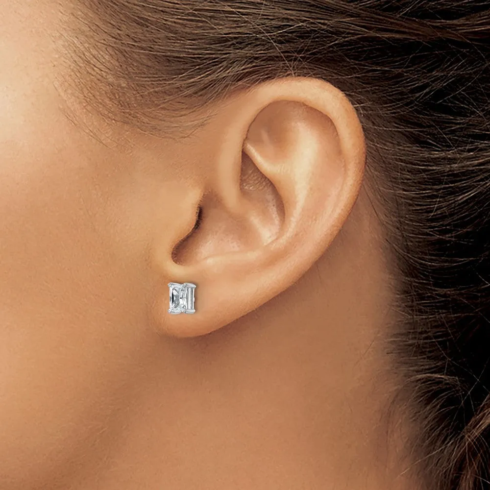 14k Gold 1 ct Radiant Lab Grown Diamond Stud Earrings VS Clarity, D-E Color