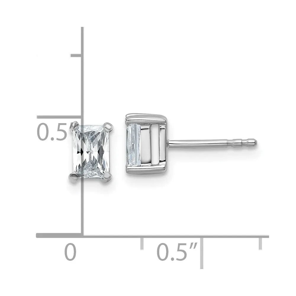 14k Gold 1 ct Radiant Lab Grown Diamond Stud Earrings VS Clarity, D-E Color