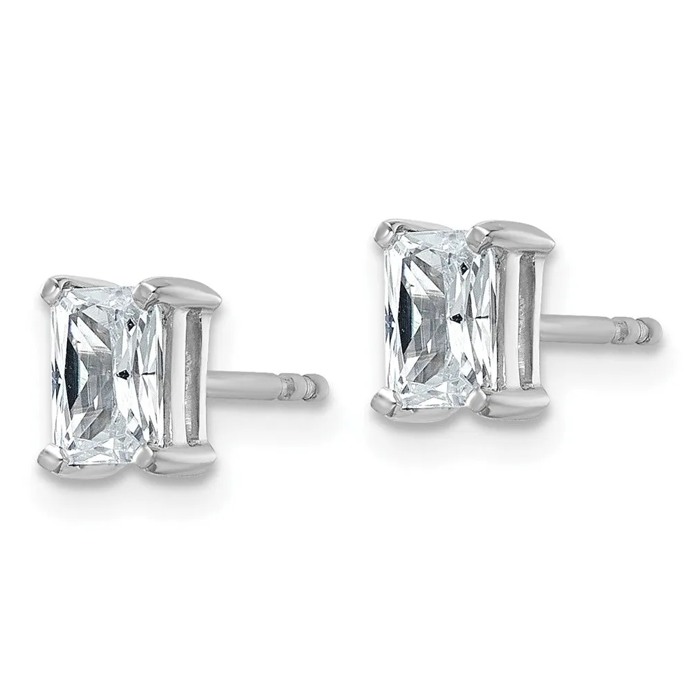14k Gold 1 ct Radiant Lab Grown Diamond Stud Earrings VS Clarity, D-E Color