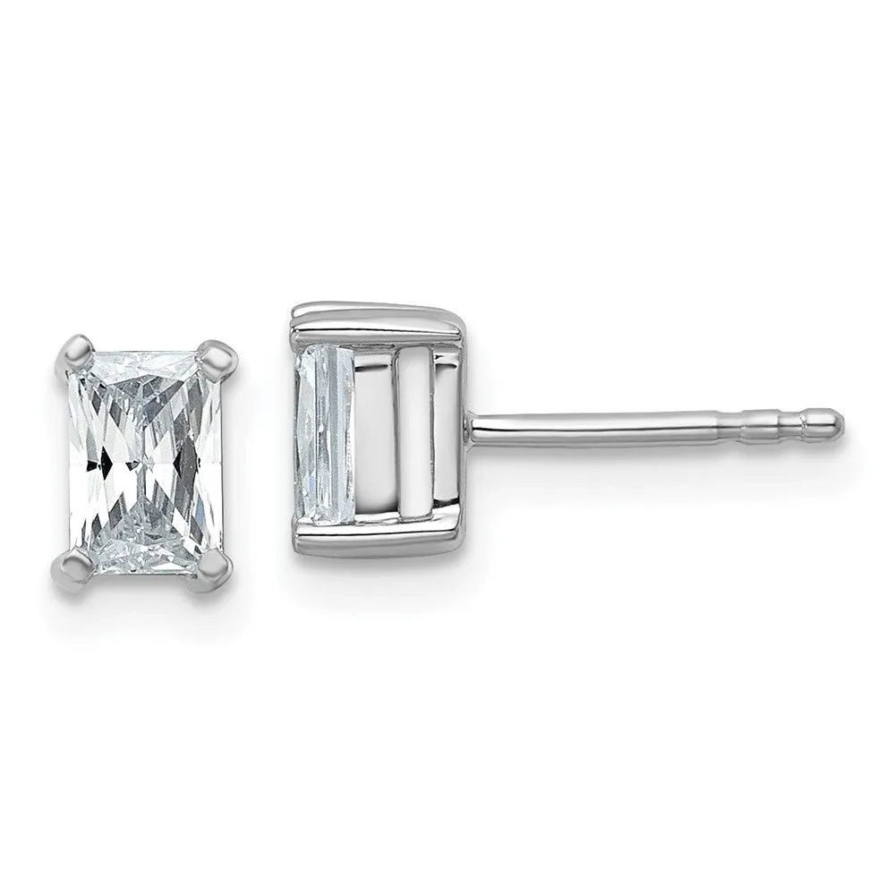 14k Gold 1 ct Radiant Lab Grown Diamond Stud Earrings VS Clarity, D-E Color