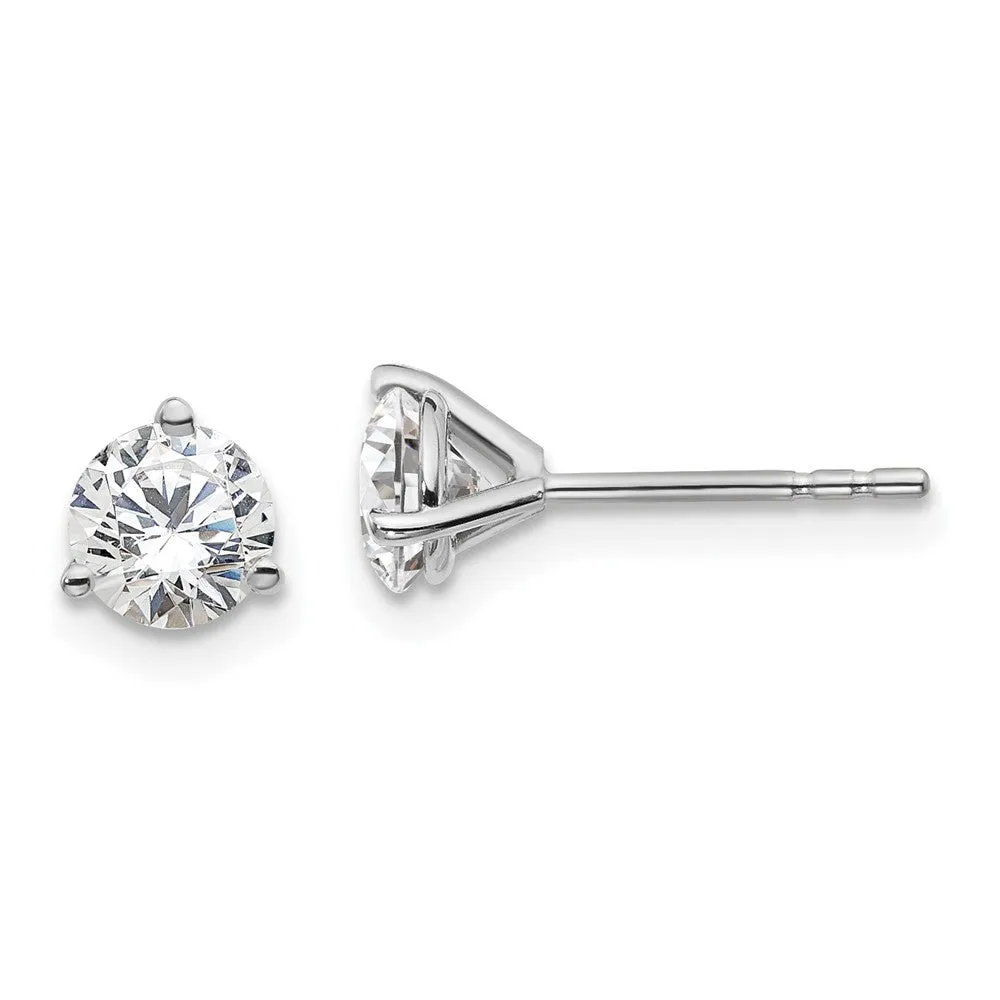 14k Gold 1 ct Round Lab Grown Diamond Stud Earrings VS Clarity, D-E Color