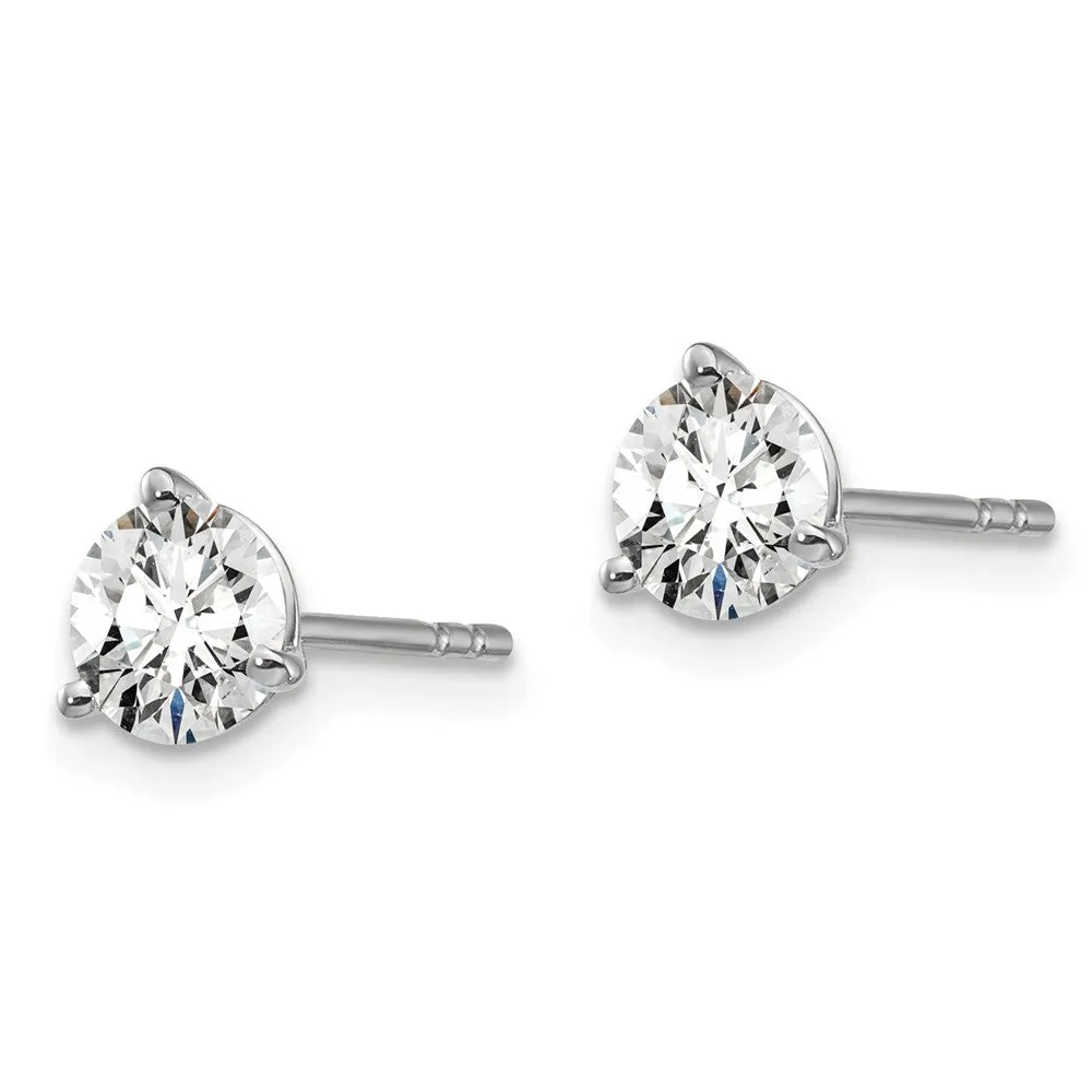 14k Gold 1 ct Round Lab Grown Diamond Stud Earrings VS Clarity, D-E Color