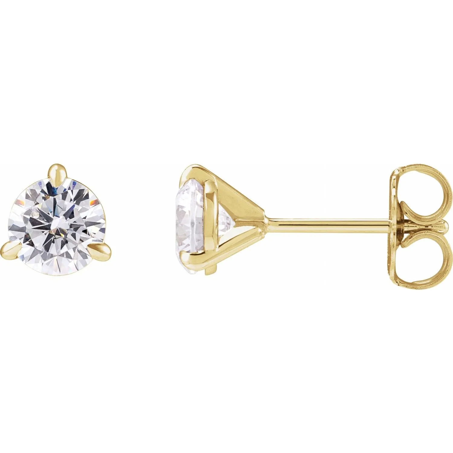 14K Gold 1 Lab-Grown Diamond Cocktail Stud Earrings Clarity SI, Color G-H