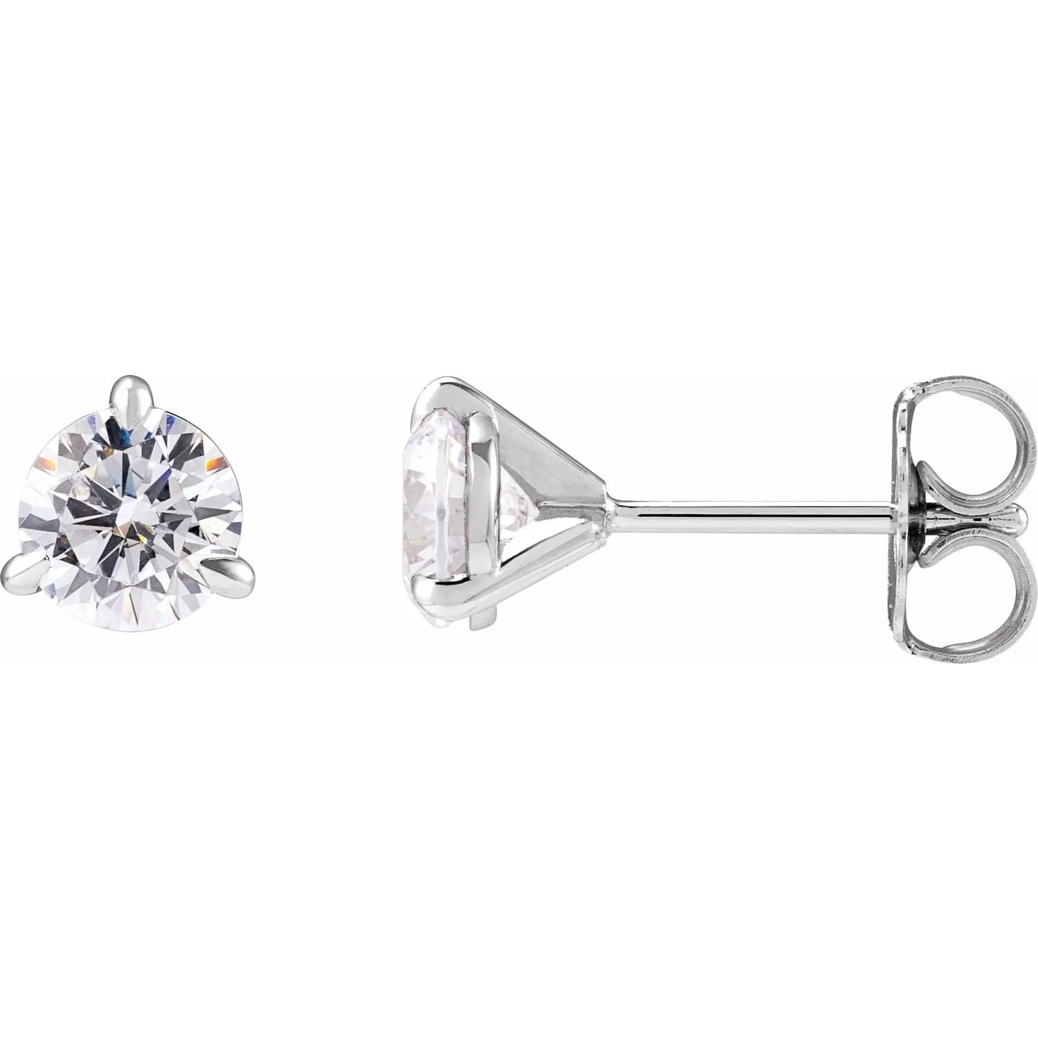 14K Gold 1 Lab-Grown Diamond Cocktail Stud Earrings Clarity SI, Color G-H