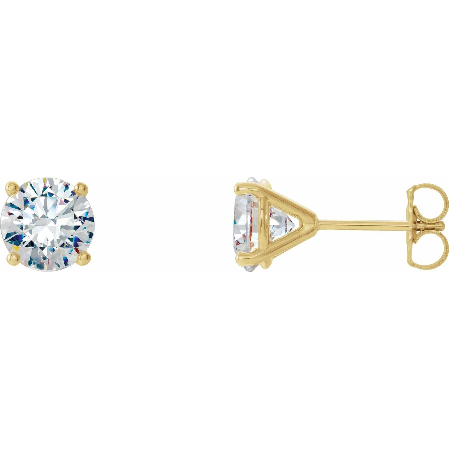 14K Gold 1/2ct Lab-Grown Diamond Stud Earrings Clarity VS, Color F-G