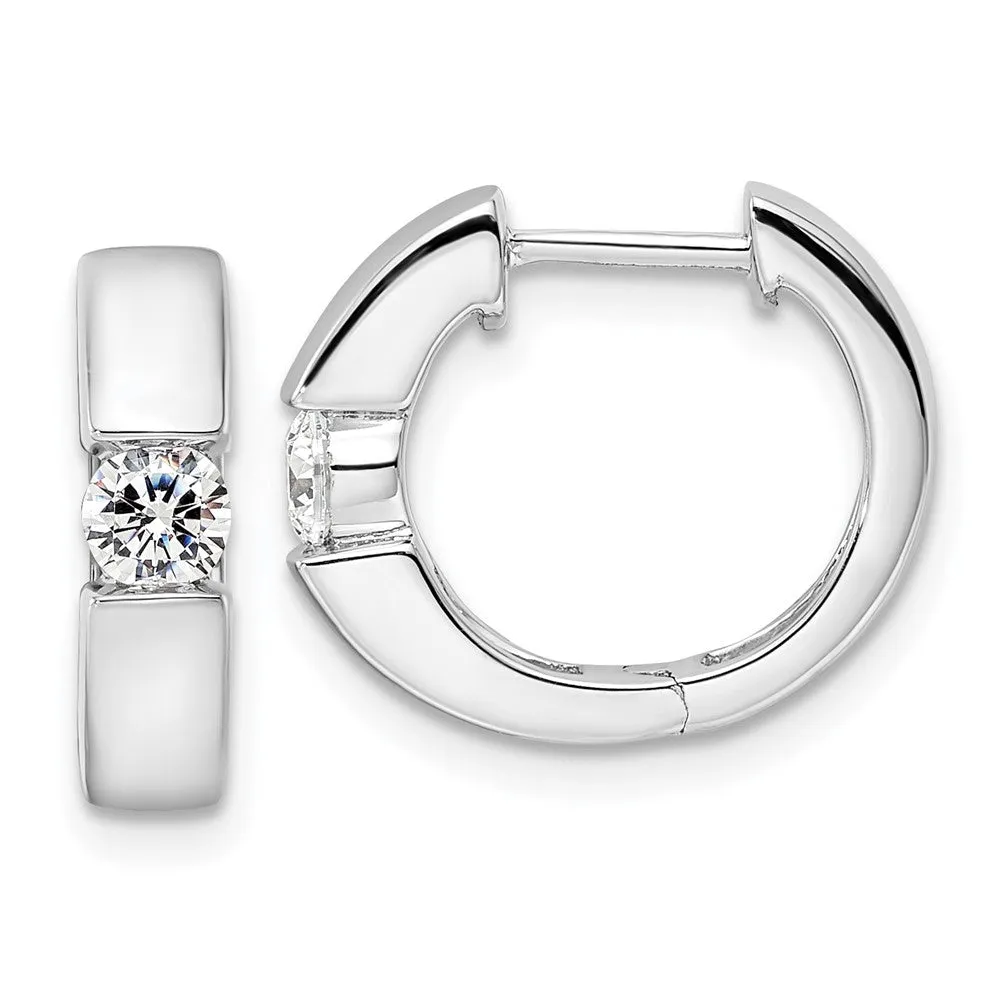 14k Gold 1/3 ct Lab Grown Diamond Hinged Hoop Earrings VS Clarity, D-E Color