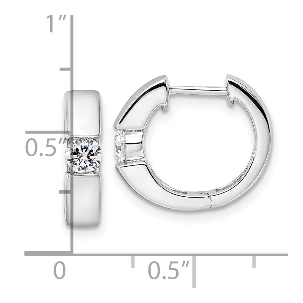 14k Gold 1/3 ct Lab Grown Diamond Hinged Hoop Earrings VS Clarity, D-E Color