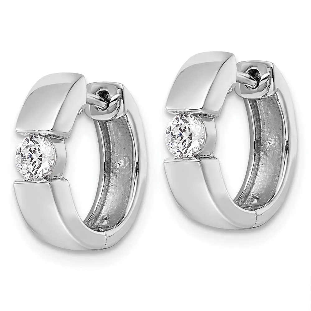 14k Gold 1/3 ct Lab Grown Diamond Hinged Hoop Earrings VS Clarity, D-E Color