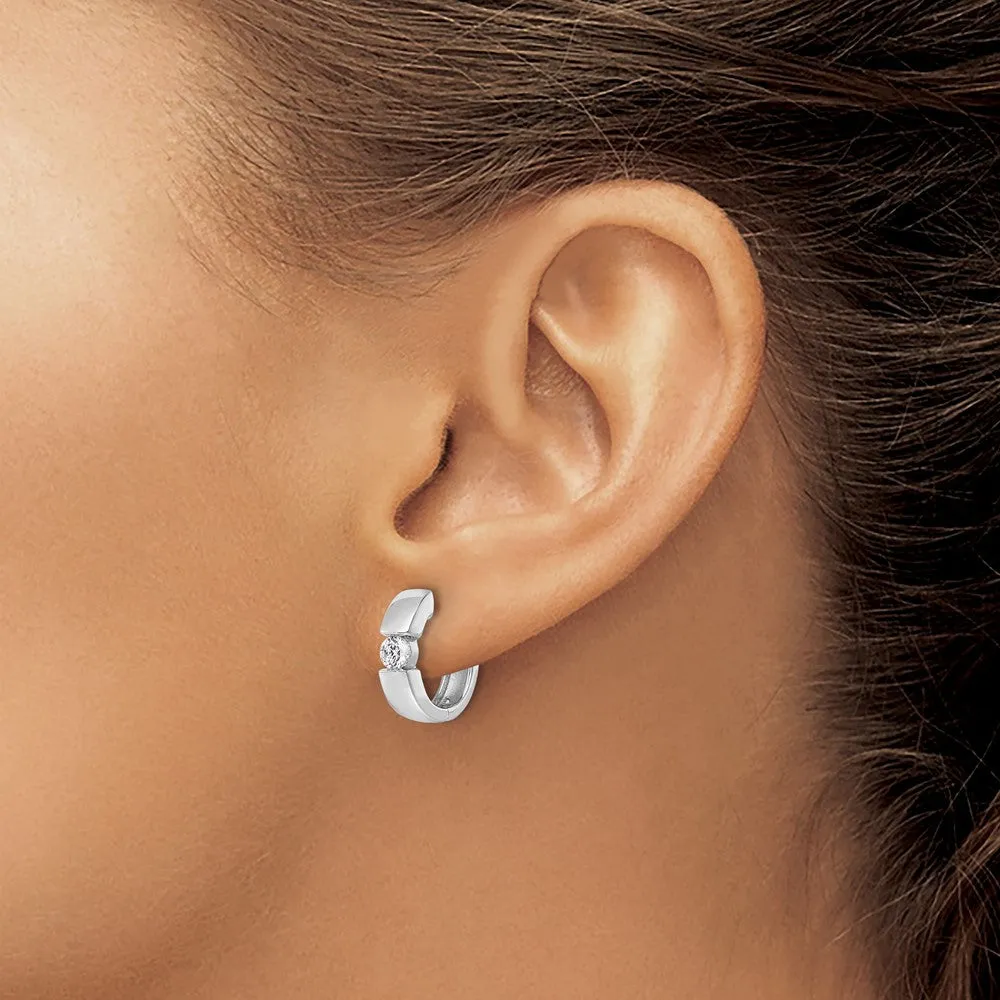 14k Gold 1/3 ct Lab Grown Diamond Hinged Hoop Earrings VS Clarity, D-E Color