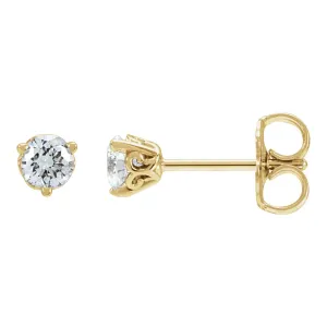 14K Gold 1/3 CT Lab-Grown Diamond Scroll Earrings Clarity SI, Color G-H