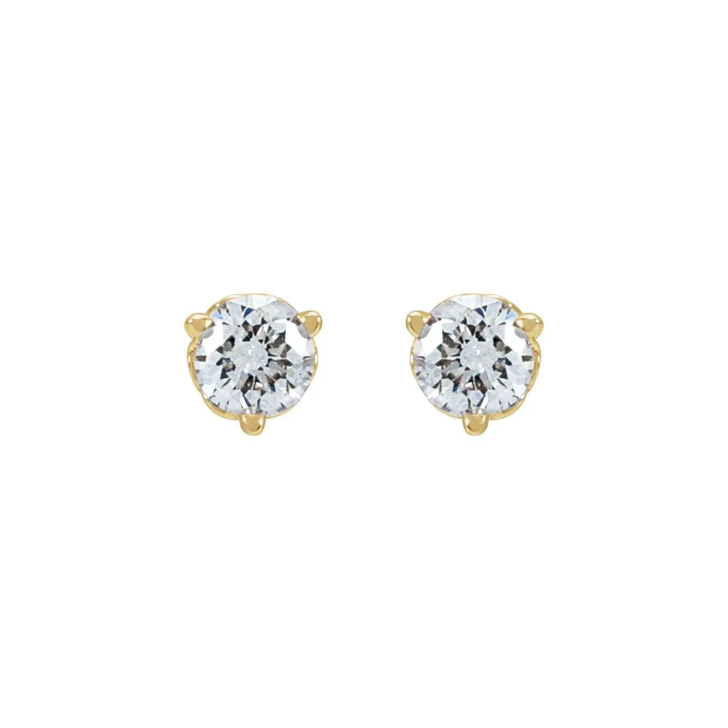 14K Gold 1/3 CT Lab-Grown Diamond Scroll Earrings Clarity SI, Color G-H
