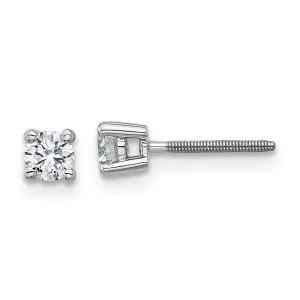 14k Gold 1/3 ct Round Lab Grown Diamond Stud Earrings Screw Back VS Clarity, D-E Color