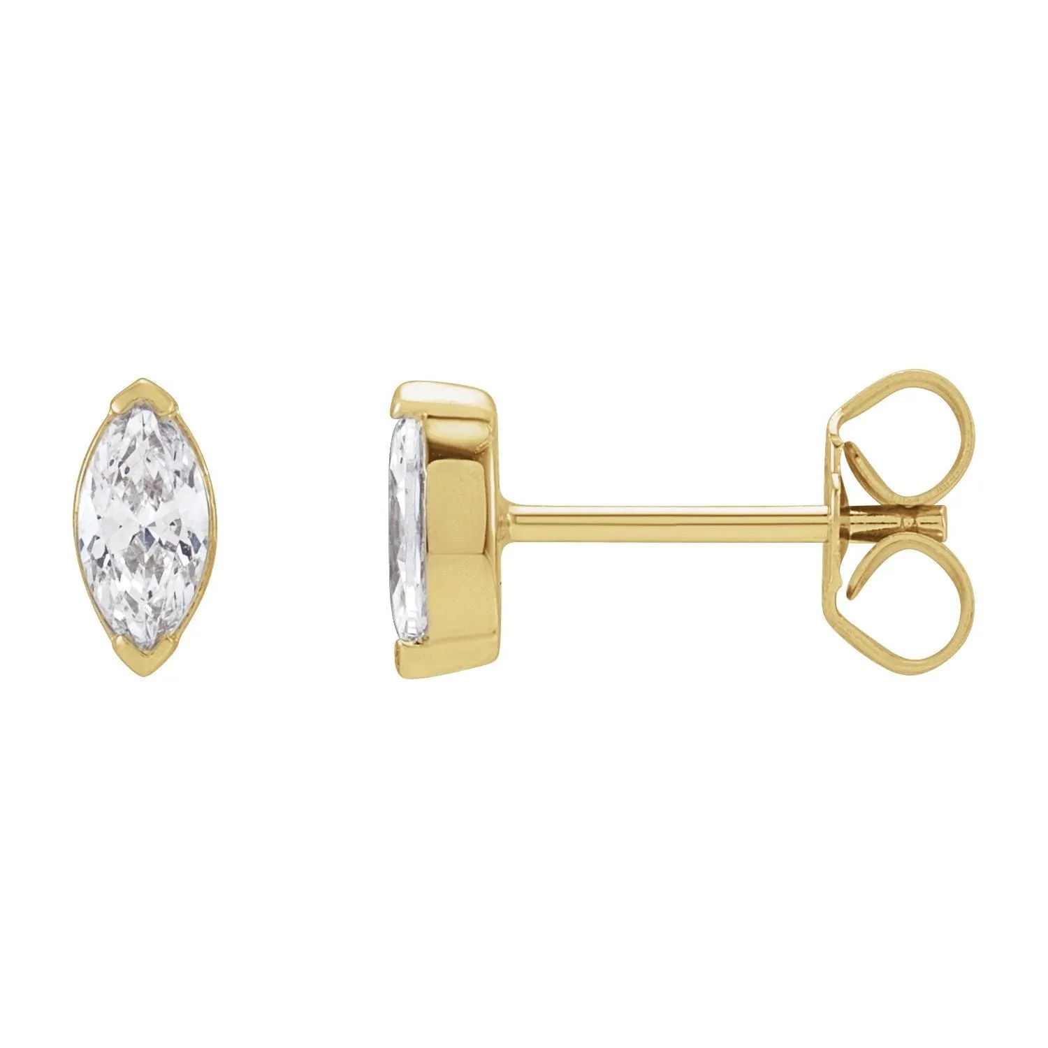 14K Gold 1/3ct Lab-Grown Diamond Stud Earrings Clarity SI, Color G-H