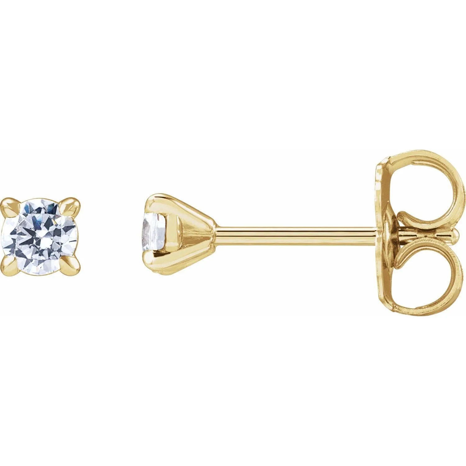 14K Gold 1/5ct Lab-Grown Diamond Cocktail Stud Earrings Clarity SI, Color G-H