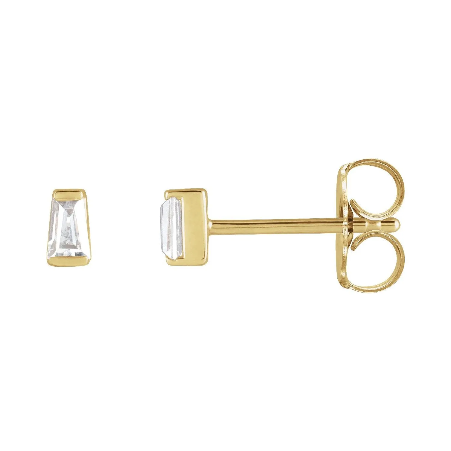 14K Gold 1/8ct Lab-Grown Diamond Channel-Set Earrings Clarity SI, Color G-H