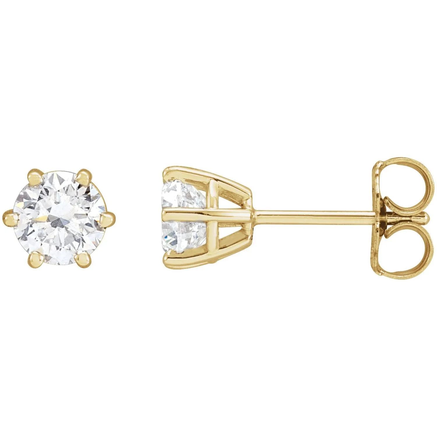 14K Gold 1ct Lab-Grown Diamond Earrings Clarity SI, Color G-H